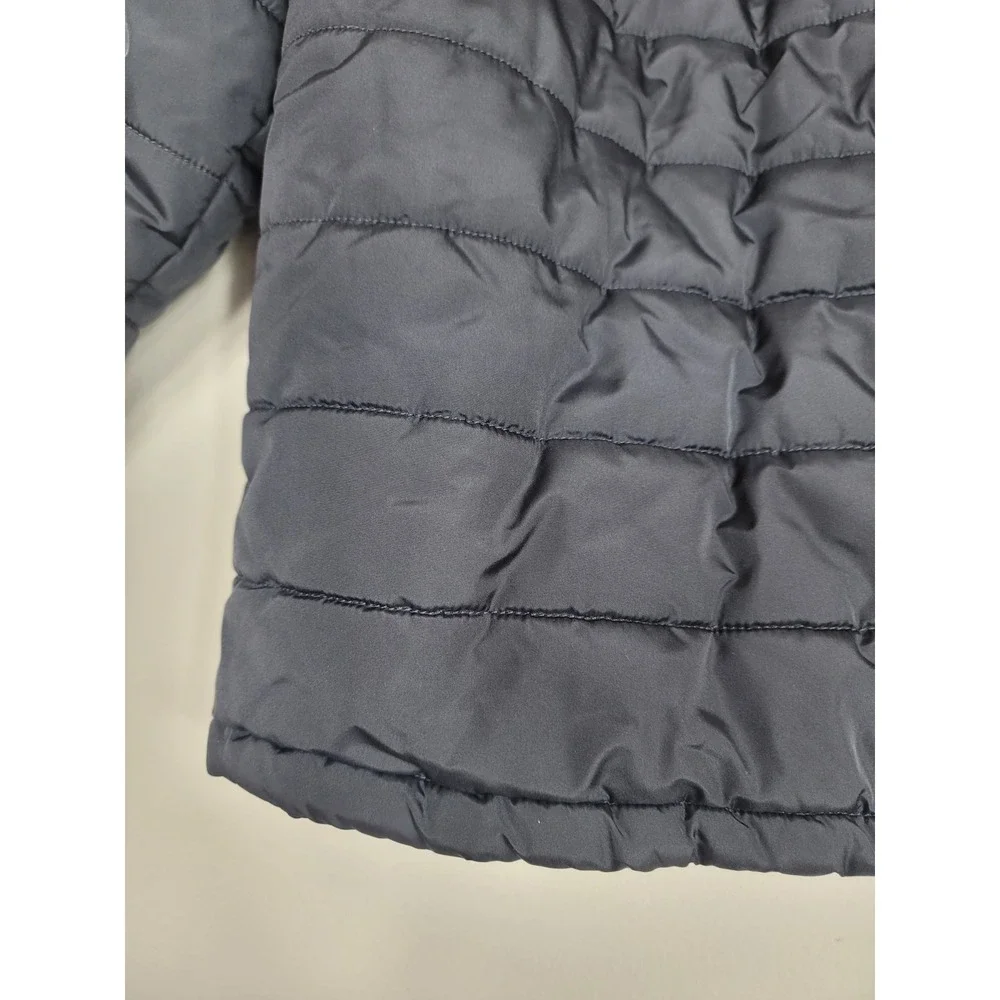 Children's Place Kids Puffer Jacket Size Small 5/6 Navy Blue Winter Coat Fleece
